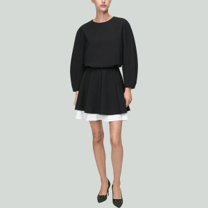 Elegant Long Sleeve A-Line Mini Dress