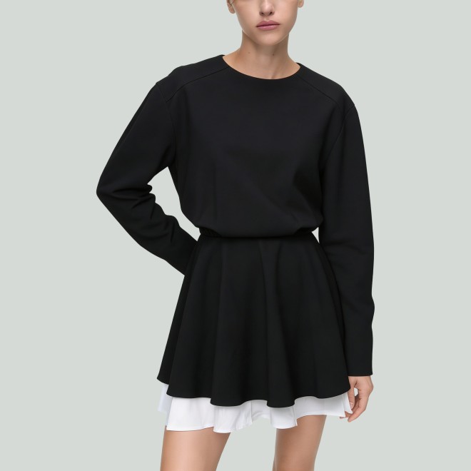Elegant Long Sleeve A-Line Mini Dress