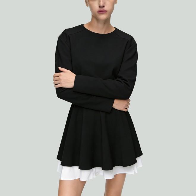 Elegant Long Sleeve A-Line Mini Dress