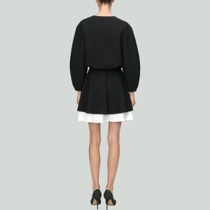 Elegant Long Sleeve A-Line Mini Dress