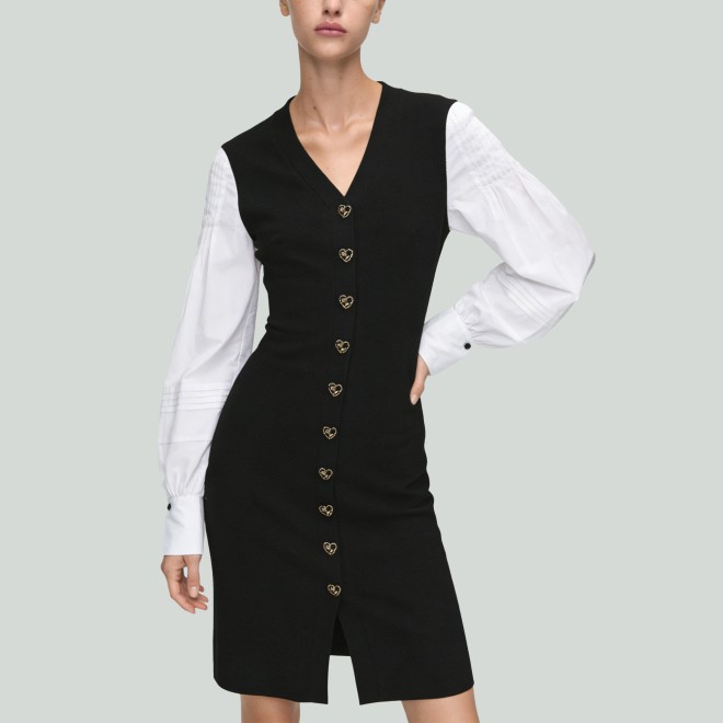 Elegant Color-block Knitted Dress