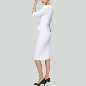 Solid-Color Crew-Neck Slim-Fit Dress