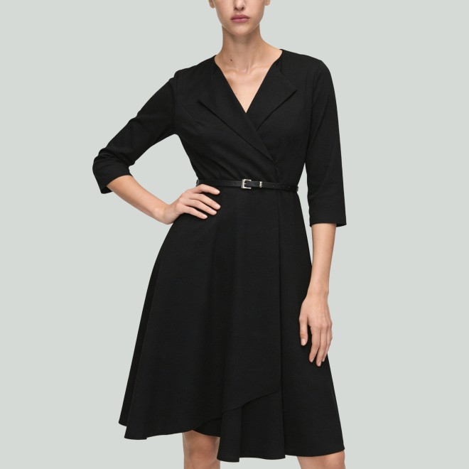 Autumn Winter V-Neck High Waist A-Line Dress