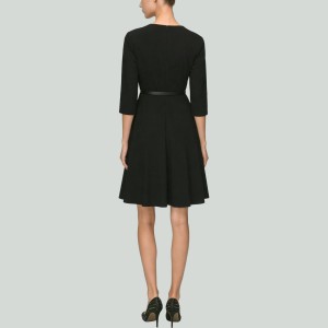 Autumn Winter V-Neck High Waist A-Line Dress