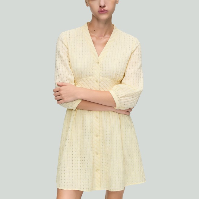 Women's Cotton Short Sleeve Professional Dress