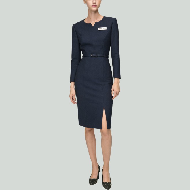 Slim-Fit V-Neck Midi Dress