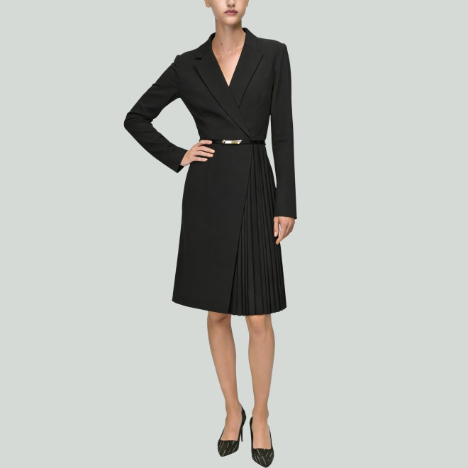 Seven Sleeve Anti Wrinkle Velour Dot Dress