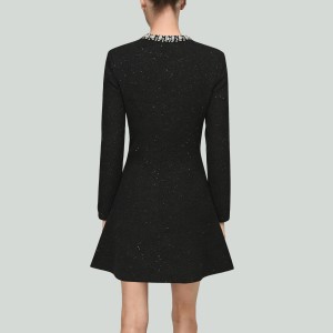 French Knit Sequin A-Line Skirt