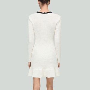 Beaded V-Neck Knitted Mermaid Dress