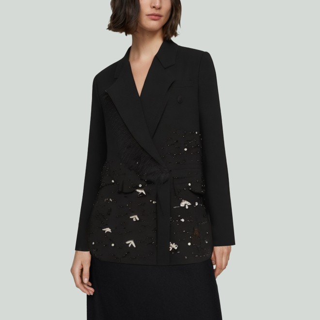 Tassel Beaded Diamond Casual Women's Blazer