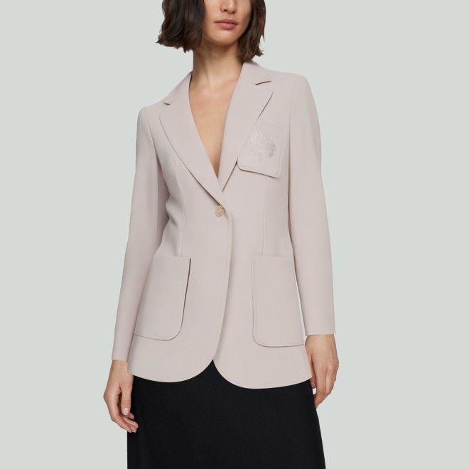 Elegant Solid-Color Women's Blazer