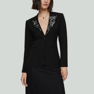 Women's Beaded Collar Casual Blazer