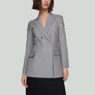 Beaded Sequin Casual Loose Women's Blazer
