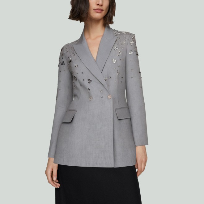 Beaded Sequin Casual Loose Women's Blazer