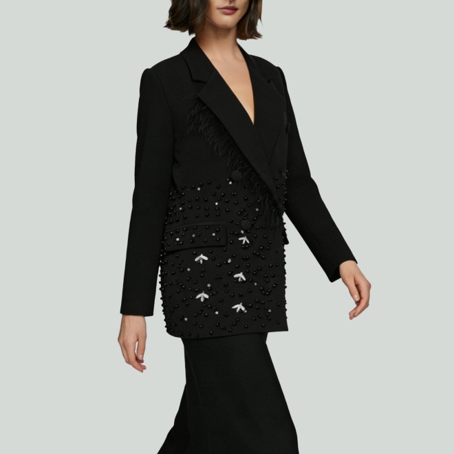 Tassel Beaded Diamond Casual Women's Blazer