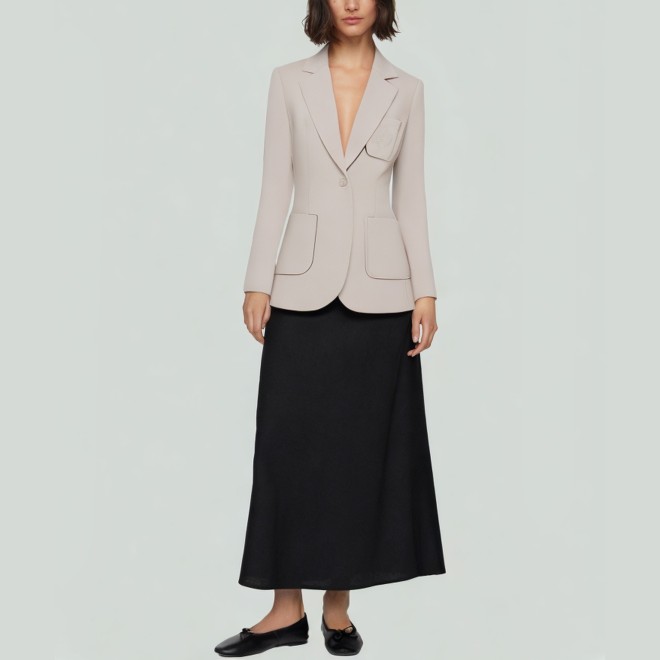 Elegant Solid-Color Women's Blazer
