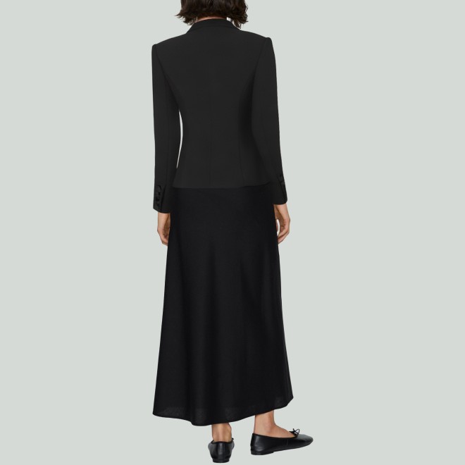 Black Beaded Waist-Hugging Blazer