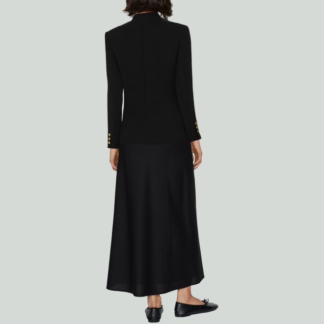 Elegant Metal Buckle V-Neck Women's Short Blazer