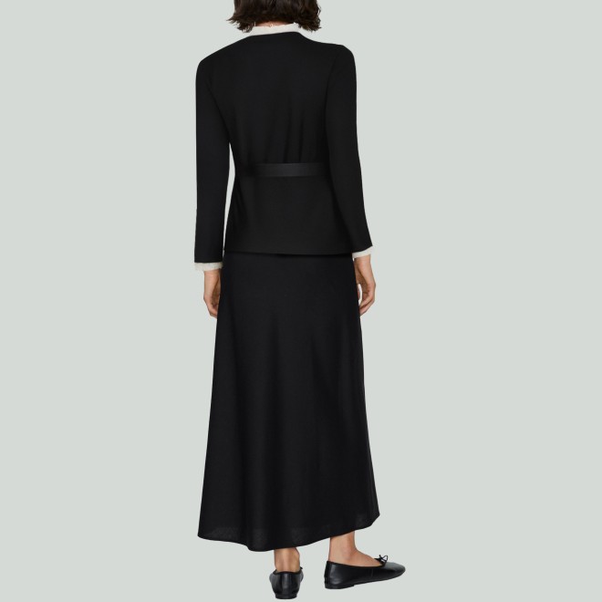 Elegant Lace-Paneled Round-Neck Women's Jacket