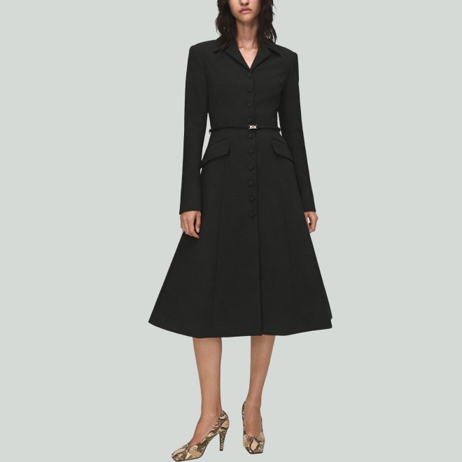 Elegant Belted Single-Breasted Long Trench Coat