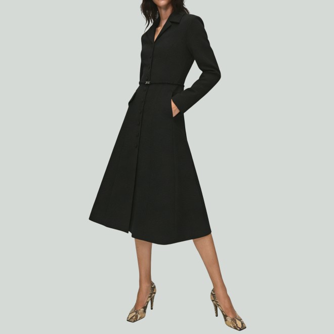 Elegant Belted Single-Breasted Long Trench Coat
