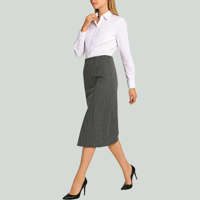 Pinstripe Bodycon Pencil Skirt