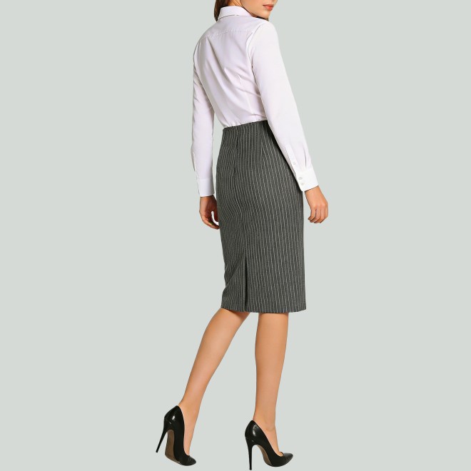 Pinstripe Bodycon Pencil Skirt
