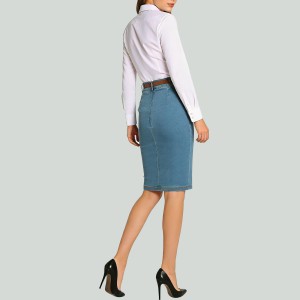 Vintage Belted Ruched High-Waist Pencil Skirt