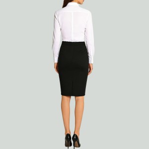 Solid Color Wrapped Pencil Skirt