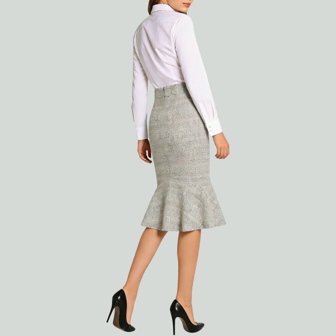 Women's High-Waisted Bodson Pleated Pencil Skirt
