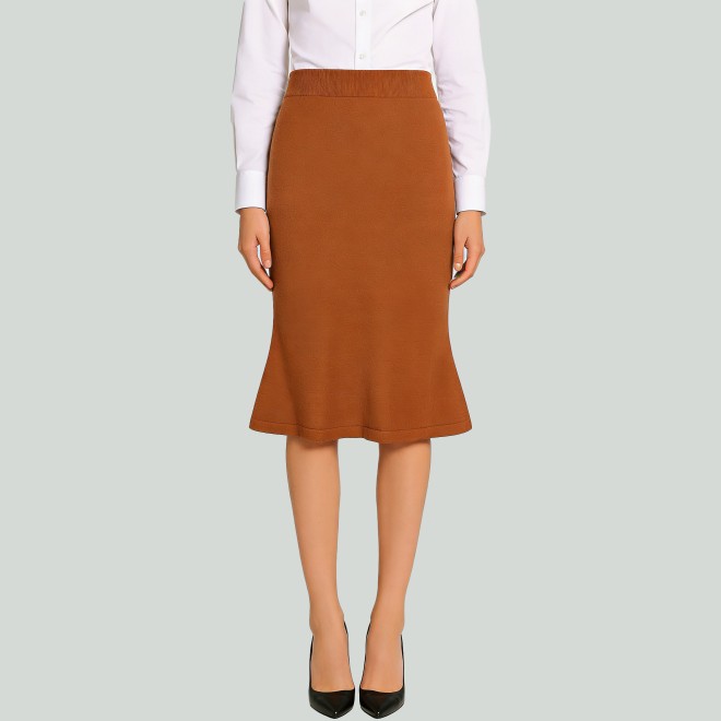 Retro Solid-Color Knitted Sweater Dress