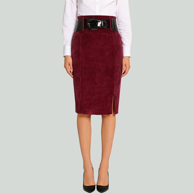 Women's Front Slit High Waist Vintage Pencil Skirt