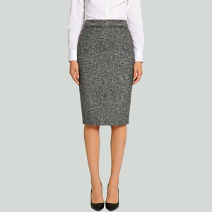 Knee-Length High-Waist Stretch Pencil Skirt