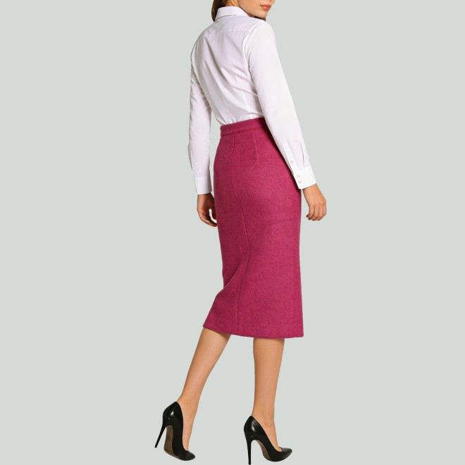 High-Quality Cotton-Blend Stretch Pencil Skirt