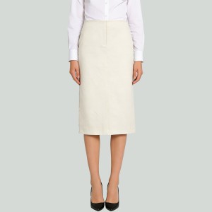 Elegant High-Waisted Solid-Color Pencil Skirt