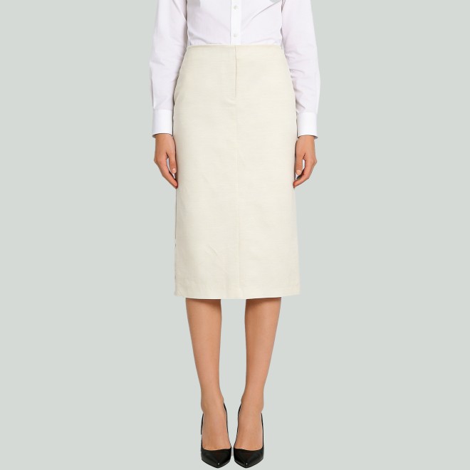 Elegant High-Waisted Solid-Color Pencil Skirt