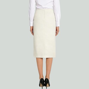 Elegant High-Waisted Solid-Color Pencil Skirt