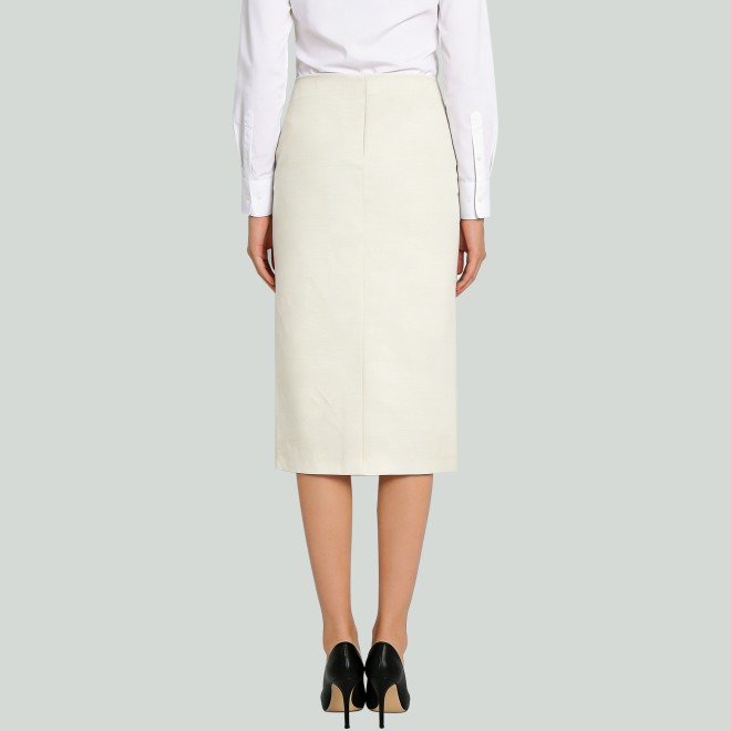 Elegant High-Waisted Solid-Color Pencil Skirt