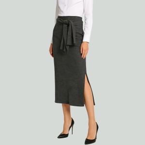Women's Casual A-Line Knitted Wool Pencil Skirt
