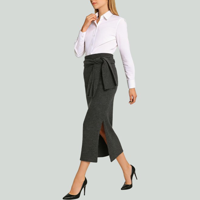 Women's Casual A-Line Knitted Wool Pencil Skirt
