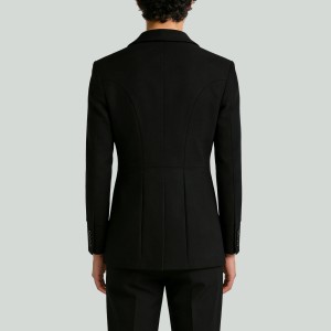 Double-Breasted Tweed Wool Coat