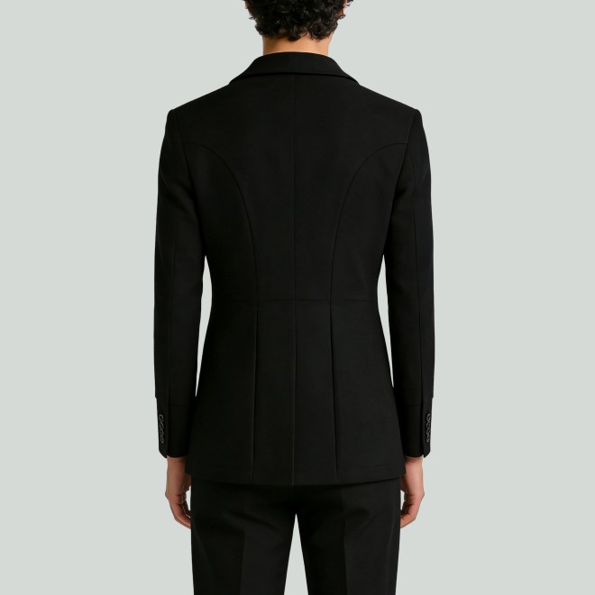 Double-Breasted Tweed Wool Coat