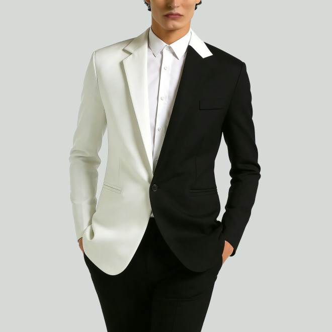 Men's Slim Casual Print Jacket Coat