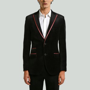 Men's Color-Block Velvet Suit