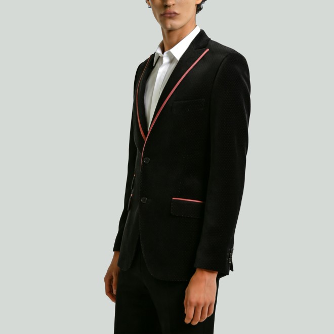 Men's Color-Block Velvet Suit