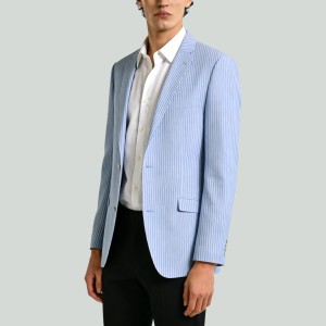 Men's Business Casual Striped Suit Jacket