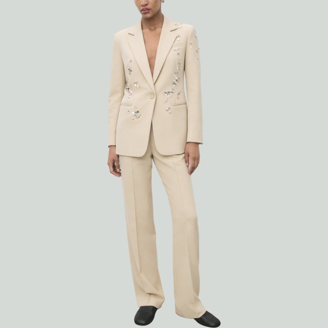 Fashion Rhinestone Sequin Bead Elegant Women's Suit