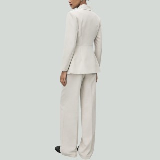 3D Floral Sport Jacket and Wide-Leg Pants Set