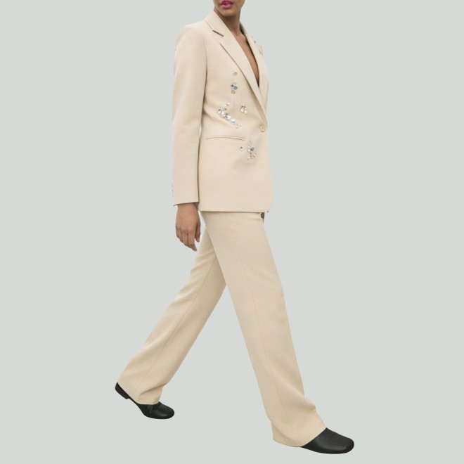 Fashion Rhinestone Sequin Bead Elegant Women's Suit