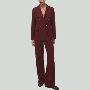 Casual Loose-Fit Double-Breasted Suit Two-Piece Set
